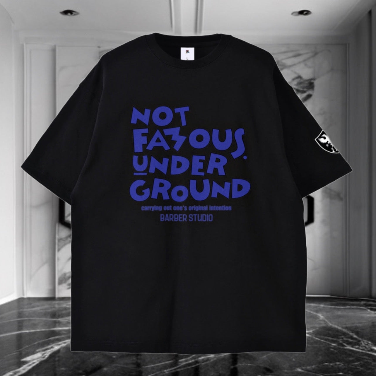 【予約商品】BADBARBER Not Famous Underground Logo extra-heavy fabrics Oversized t-shirts