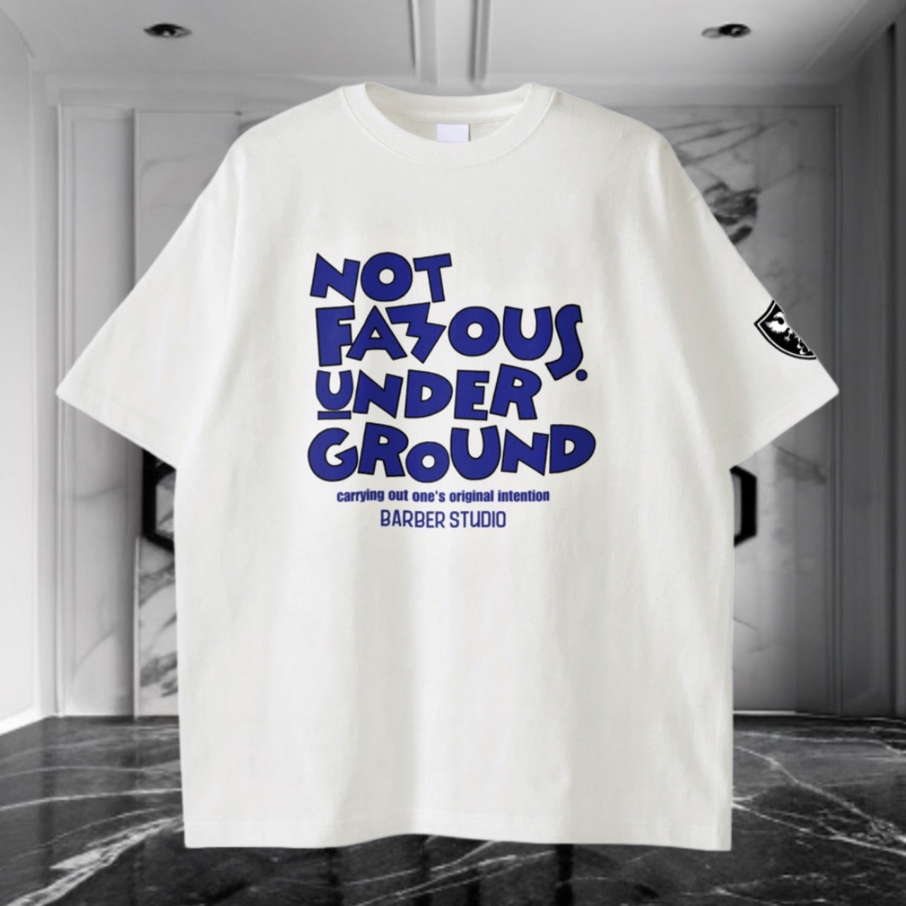 【予約商品】BADBARBER Not Famous Underground Logo extra-heavy fabrics Oversized t-shirts